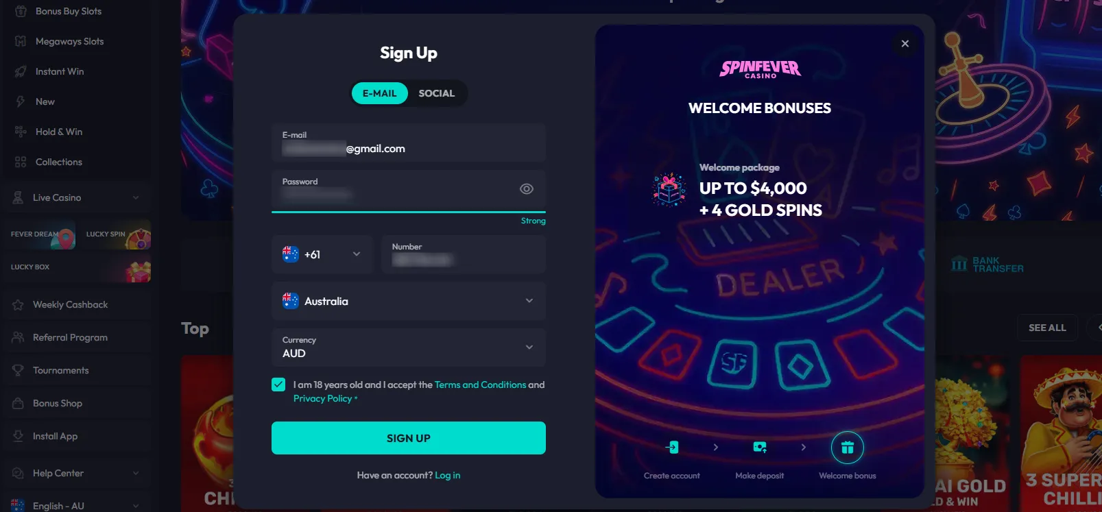 SpinFever Registration