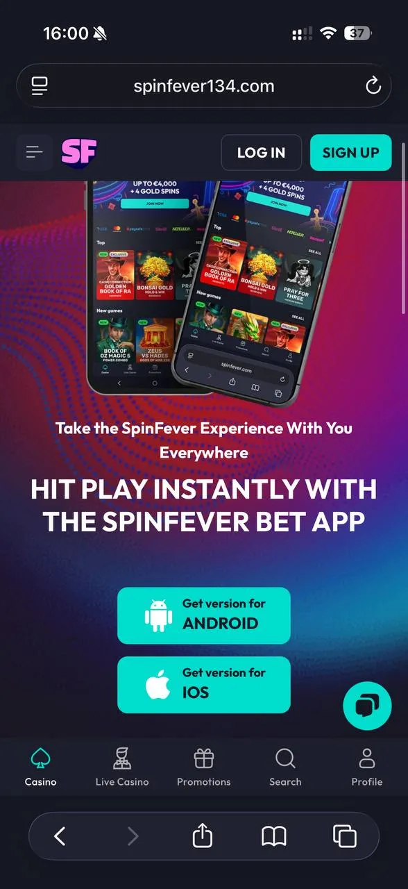 Spinfever casino app