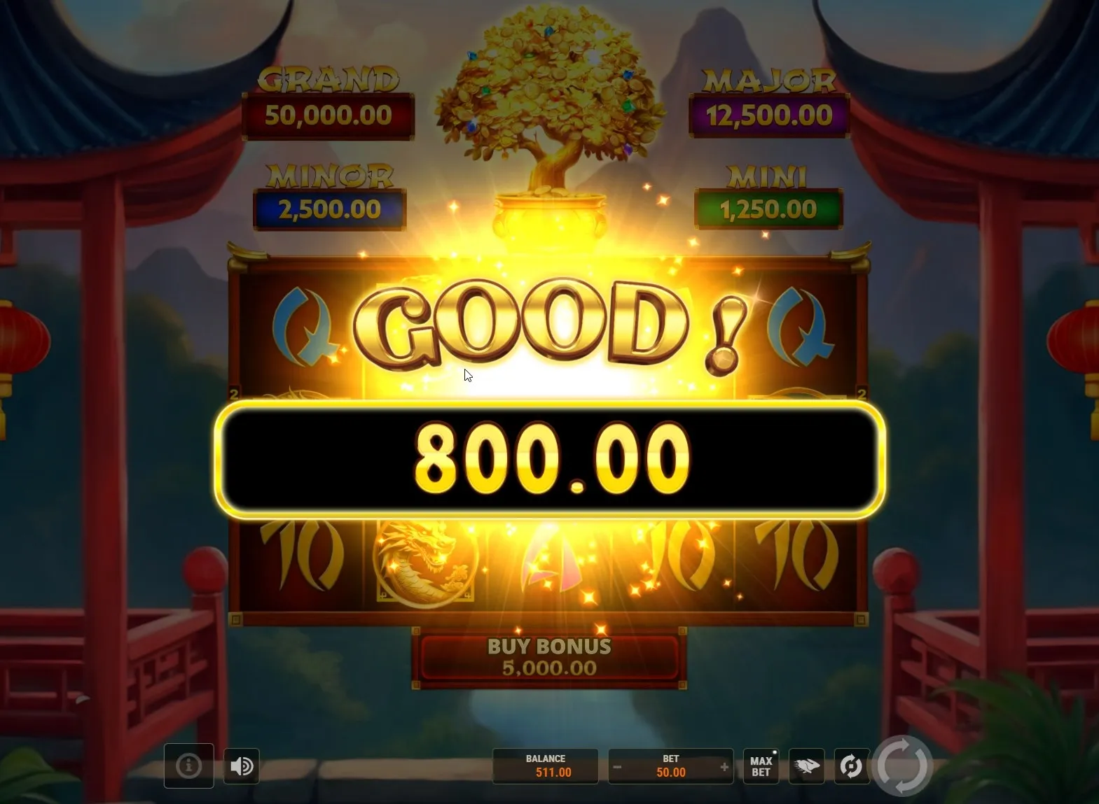 Bonsai gold hold win